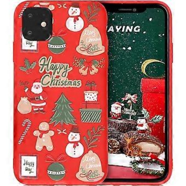 iPhone 13 Etui, Kvinner Jenter Myk TPU Julenissen Rød Beskyttende Etui for iPhone 13, Julenissen