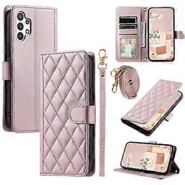 Etui for Samsung Galaxy A32 5G/M32 5G med rombe-mønster, lommebok, crossbody-veske (Stil B)