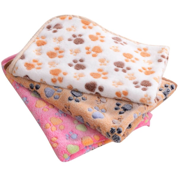 76x52cm 3 stk Myk Varmt Kjæledyr Fleece Teppe Seng Matte Teppe Pude
