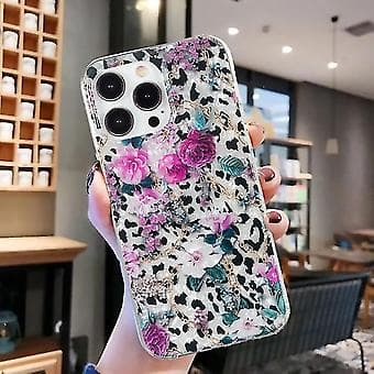 For iPhone 15 Pro Imd Shell Mønster TPU Telefonveske (Leopard Blomst)