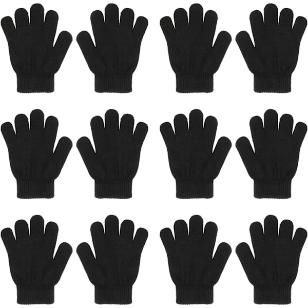 6 par barns vinterhandskar, stickade handskar för barn, Ch
