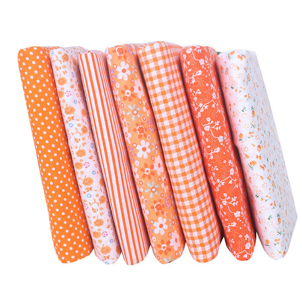 Sæt med 7 stk. 50 x 50 cm patchwork bomuldsstof til gør-det-selv-syning