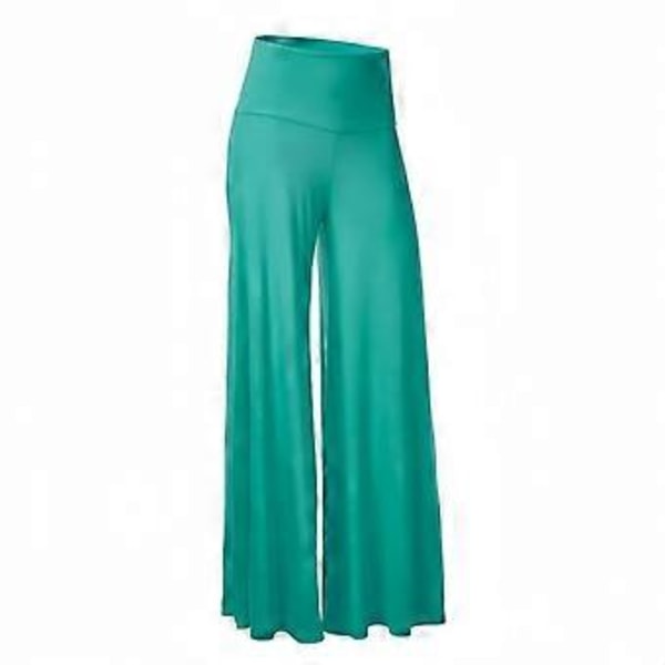 Dame Casual Bredbenede Palazzo Lounge Bukser (2XL Grøn)