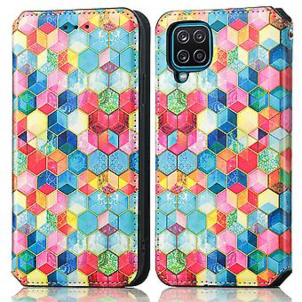 Fargerikt Magnetisk Lærveske For Samsung Galaxy A12 (Magic Space)