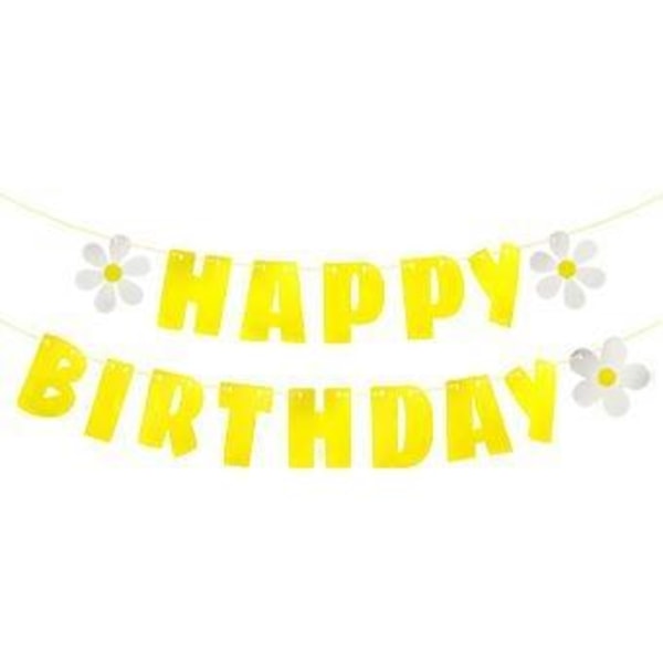 Lille Daisy Tema Glad Fødselsdag Banner, Velegnet til Børnefødselsdagsfest Tilbehør Babyshower Dekorationer, Fødselsdagsfest Baggrundsdekorationer