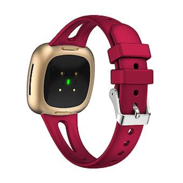 Til Fitbit Versa 3 / 4 Silikon Urrem S (Roserød)