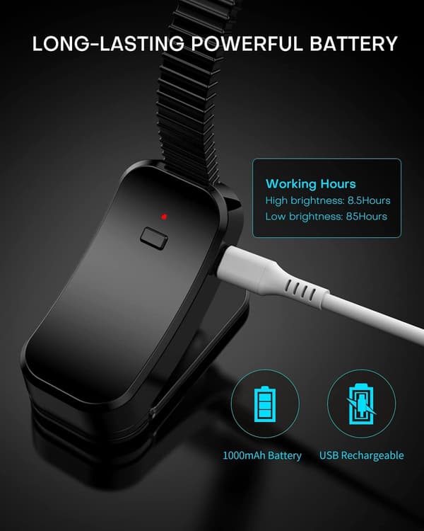 Leselys, 10 LED-er Leselampe med 3 Lysfarger, 1000mAh R