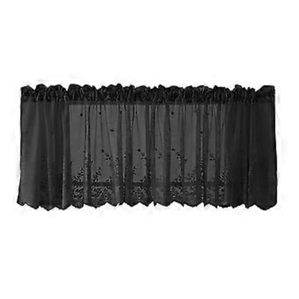 Broderede vinduesvoile gardiner, kappe, trin, pink-kappe-130x41cm (Sort-kappe-137x61cm)