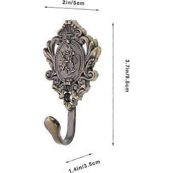 2 stk. vintage gardinbindere krog rose blomst gardiner holdere vægkrog hængerholder (bronze) (bronze)