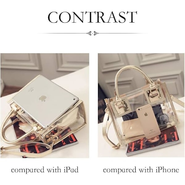 2 st Kvinnors Transparent Jelly Tote Strandväska Crossbody Transparent Crossbody Väska