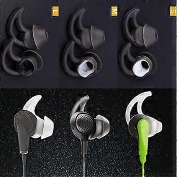 6 st Hörlursskydd Mjuka Flexibla Hörlurar Brusreducerande Toppar för BOSE Soundsport QC30 QC20