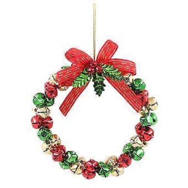 Jul Jingle Bell Krans Ornament Juldekoration Jul Dörrhängare för Upphängning på Ytterdörrar och Julgranar