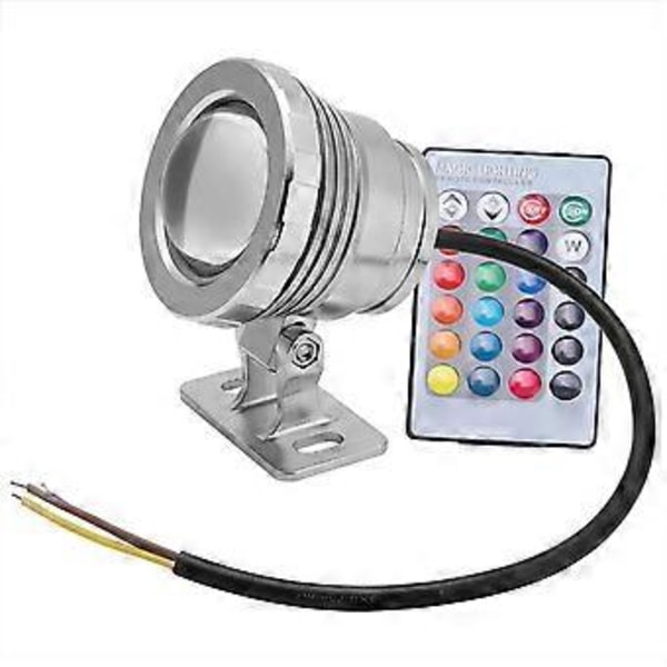 RGB LED vedenalainen valo, vedenpitävä monivärinen ulkopuutarhavalaisin AC/DC 12V (hopeanvärinen)