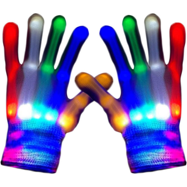 Led-handskar 5 färger 7 lägen Ljus upp handskar Rave-handskar Fing
