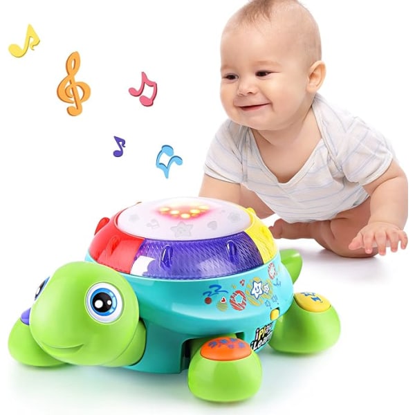 Baby Musical Turtle Toy, Spanska Engelska Tvåspråkig Inlärning,