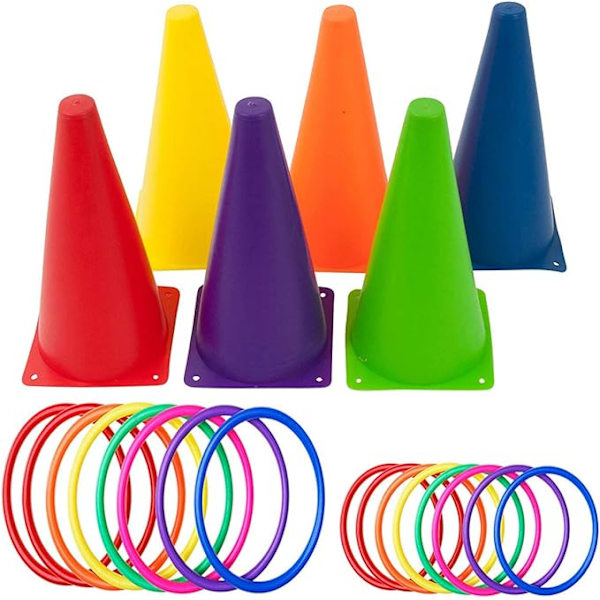 Plastkoner Ringkast Combo Set Utomhus Karnevalspel för Barn