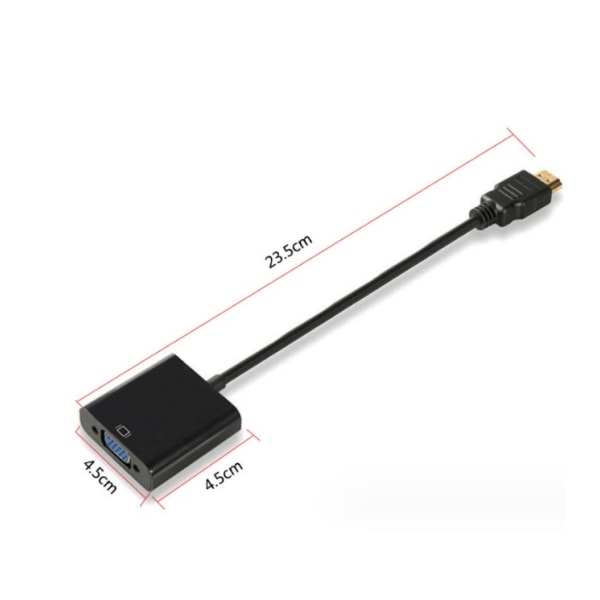 1 stk. sort HDMI til VGA-adapter, han til hun-konverteradapter 10