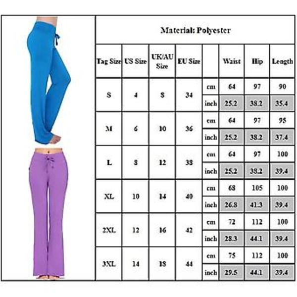 Dame Casual Flare Bukser Yoga Sweatpants Behagelige Sports Atletiske Lounge Bukser (M Sort)