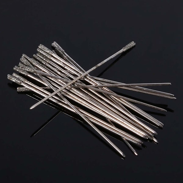 Smyckesborr (2-2,1 mm) - 20 st/förpackning 1 mm belagda diamantborr för lapidär, solida borrnålar, Ag