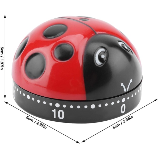 Funny Kitchen Timer, Ladybug Shape Timer, 60 Minute Ladybug Design Kitchen Timer, Mechanical Timer,