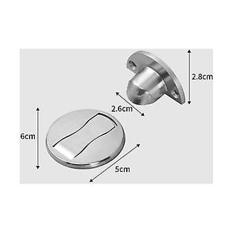 Magnetisk Dørstopper 2-pak Brushed Rustfrit Stål Usynlig Heavy Duty Magnetisk Dørstop Sølv Ingen Boring