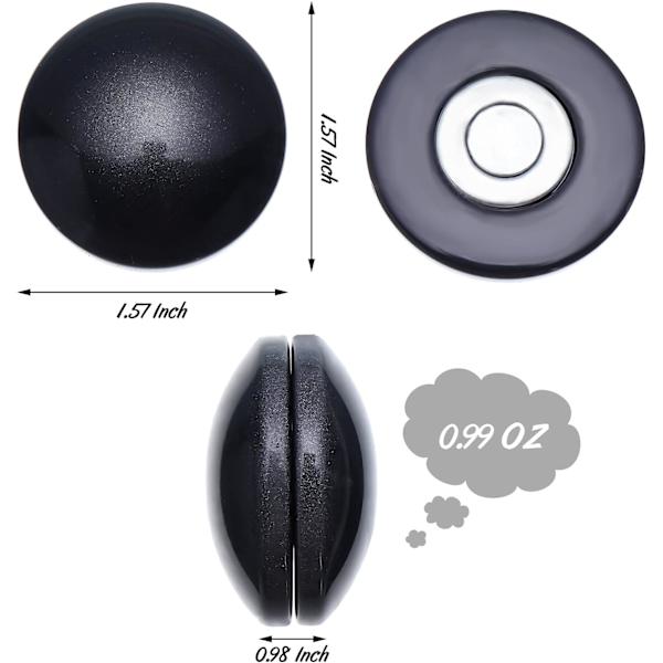 (Svart, 8 set) Magnetiska gardinvikter, plastöverdragna tunga D