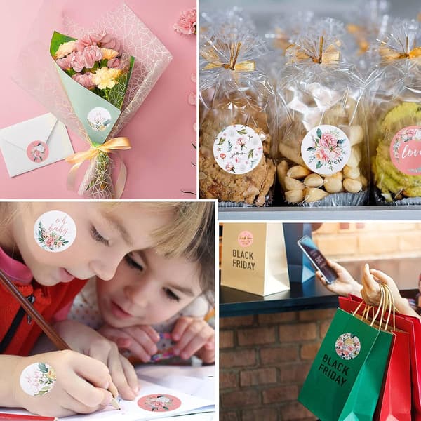 (500 stk 2,5 cm) Runde klistremerker for babyshower og dåp