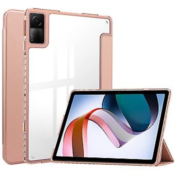 Lær Smart Tabletveske For Xiaomi Redmi Pad 10.6 (Rosegull)