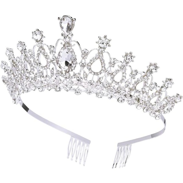 Krystal Krone Tiara, Tiara med Rhinestone Kam til Brude Pagean