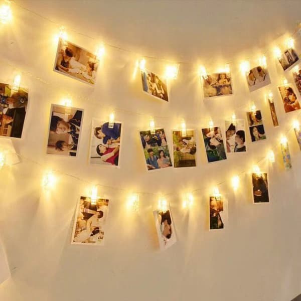 LED Fotoophængning String Lights（Varm Hvid）, Ingen Boring Pho