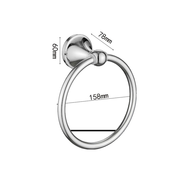 Håndklædeholder, Rustfrit Stål Håndklæde Ring 15.8cm, Vægmontering
