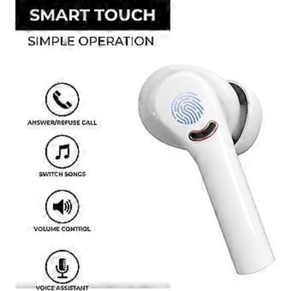 Bluetooth headset hög kvalitet lång batteritid stort batteri in-ear highend brusreducerande hörlurar för män och kvinnor (svart)