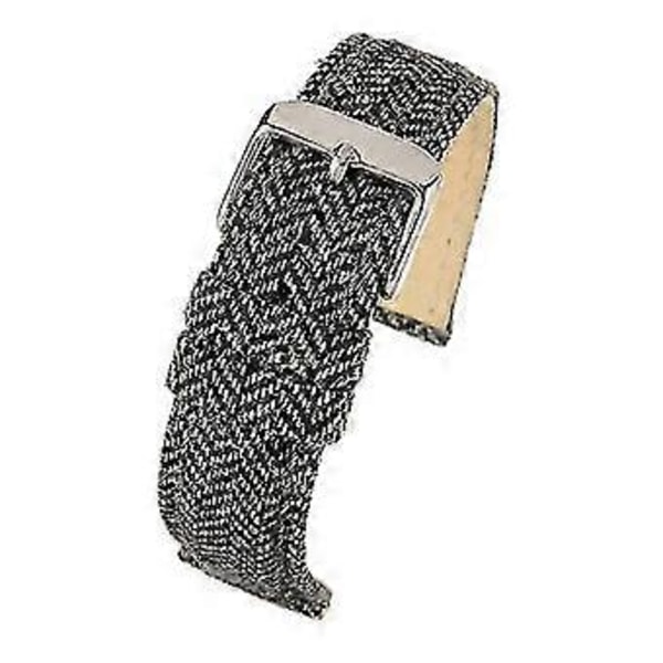 stof urrem sort tweed rustfrit stål spænde størrelse 18mm til 22m