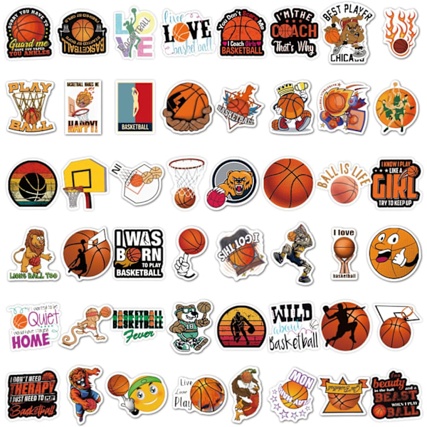 100 stycken basketbollgraffitidekaler - Roliga basketbollfan-dekaler