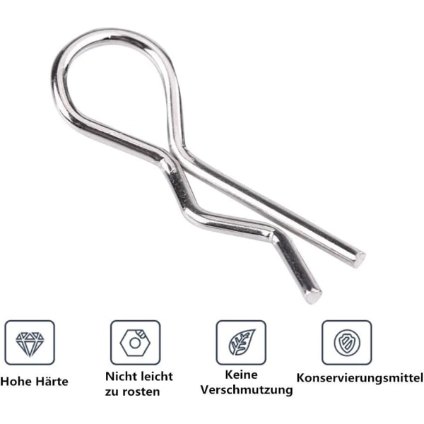 （1/16）RC-bilsstift, RC-klämstift, 50 st RC-tillbehör R-typ