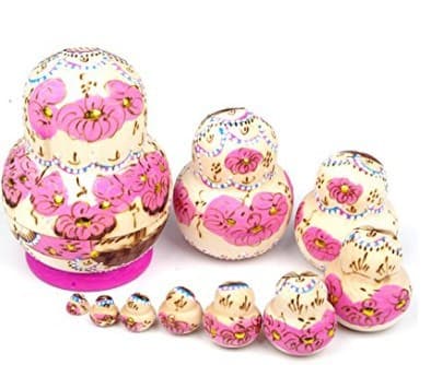 10 stk fine russiske Nesting Dolls Matryoshka håndlagde