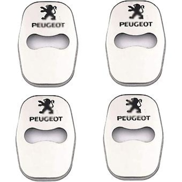 Dørlåskasse Striker Cover, For Peugeot 207 508 301 308 408, Bilbeskyttelsestilbehør, 4 stk, sølv