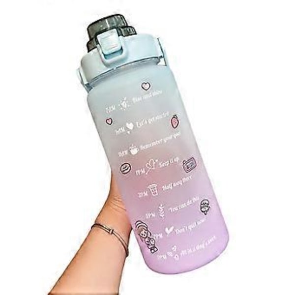 Bästa Erbjudandet-Frostad Kopp Utomhus Sport Bärbar Med Studs Lock Stor 2000ML Blå Modell Gradient 2000ml Kapacitet Vattenflaska (grön)
