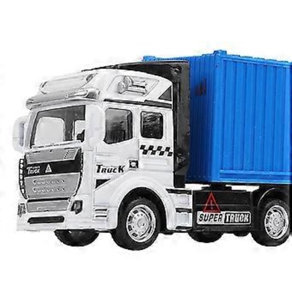 1:48 Legeret Container Lastbil Model Legetøj Høj Simulation Børn Billegetøj Køretøj Blå Container Lastbil Model