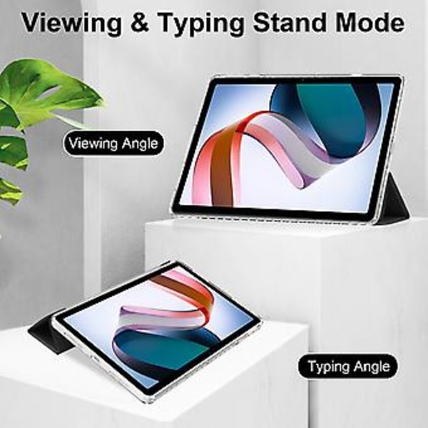 Læder Smart Tablet Etui Til Xiaomi Redmi Pad 10.6 (Sort)