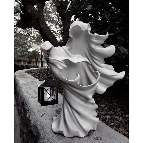 Halloween Ornament, Ansigtsløs Spøgelses Skulptur Halloween Ghoul Ghos