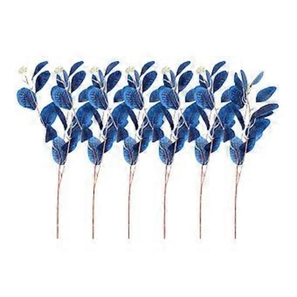 6 st Simulerade Eukalyptuskvistar Konstgjorda Eukalyptusblad Stjälkar Grönska Stjälkar för Blomsterarrangemang