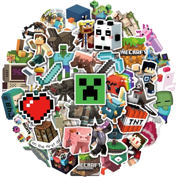 100 Pcs Waterproof Minecraft Stickers for Kids and Adults, Game Stickers for Reward, Water Bottles,