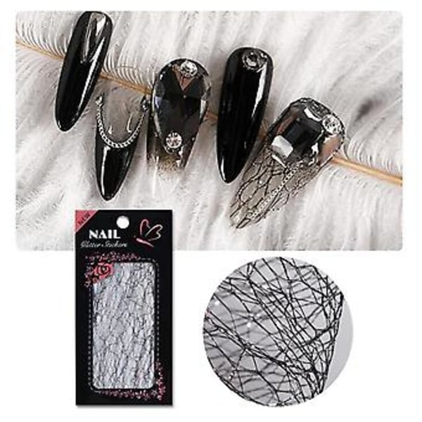 DIY Manikyr Dekal Omslag Dekal Präglad Rand Linje 3D Självhäftande Nät Nagelsticker Nagelglitter Ihåliga Transferfolier