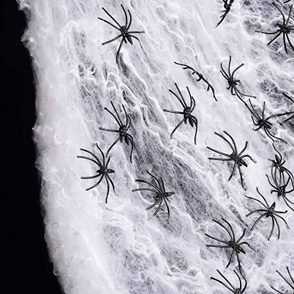 Halloween Stretch Spindelnät Inomhus & Utomhus Spöklikt Spindelnät