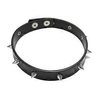 Chic Punk Rock Gotisk Læder Sølv Spike Nitte Stud Halsbånd Choker Halskæde