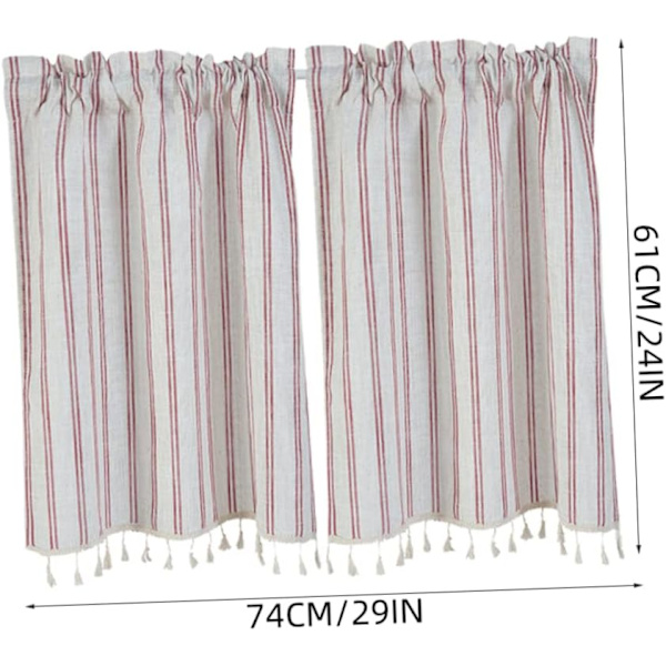 4 stk. korte gardinvinduer Valances Spisestue Badeværelse Valances Korte gardin Åndbare Valanc