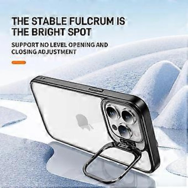 TPU+Akryl Skal med Linsram, Stativ och Skydd för iPhone 15 Pro (Stil A)