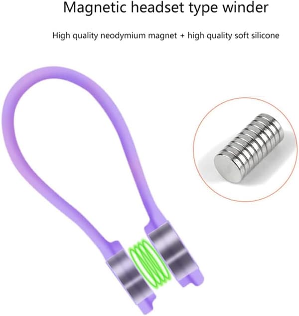 10 stk. Genanvendelige Silikone Kabelbind Multi-Farve Magnetiske Kabel Cl
