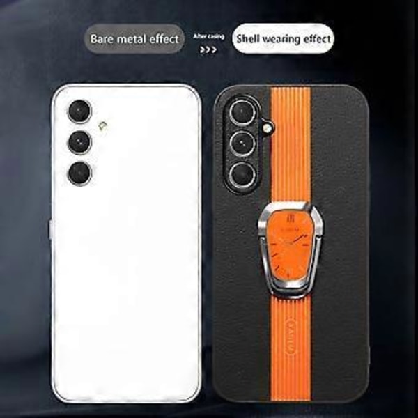 KADEM Fodral för Samsung Galaxy S23 FE Väl skyddat PU-läder+TPU+Akryl Telefonfodral (Stil C)